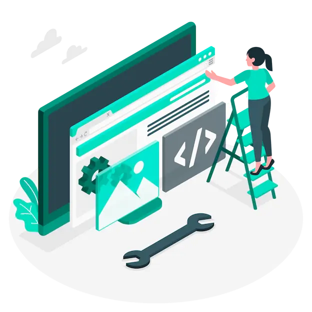 A person building a website